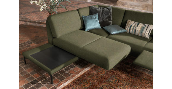 ECKSOFA  in Flachgewebe, Struktur Olivgrün  230/254 cm  - Anthrazit/Olivgrün, Design, Textil/Metall (230/254cm) - Johann Jakob
