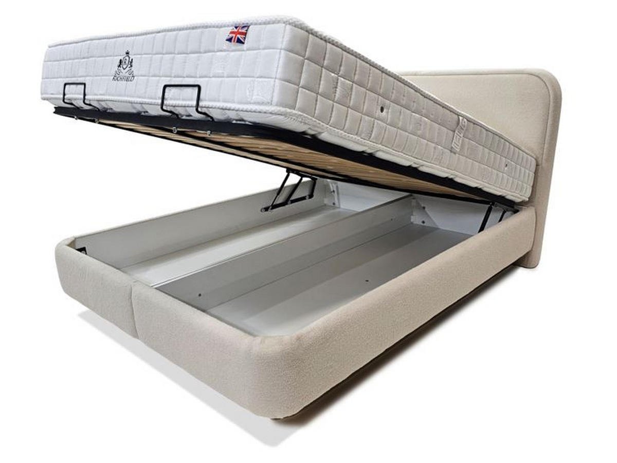 Pat Tapițat, 160/200 cm,  - alb, Modern, lemn/metal (160/200cm) - Voleo