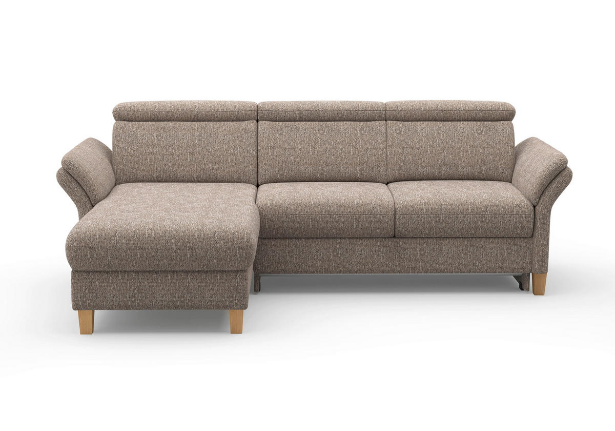 ECKSOFA GLENDALE E Cappuccino Chenille  - Eichefarben/Cappuccino, KONVENTIONELL, Holz/Textil (166/253cm) - Sit & More