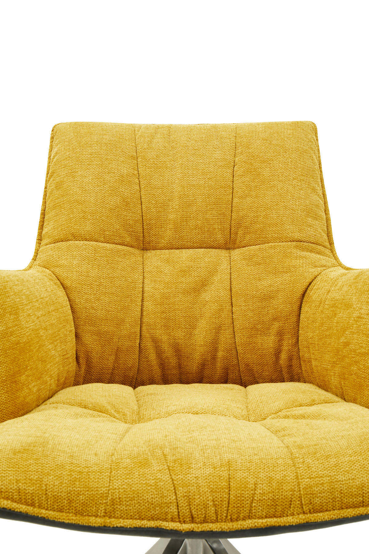 SCAUN CU BRAȚE in antracit, galben  - galben/culoare inox, Design, metal/textil (59/89,5/63cm) - Novel