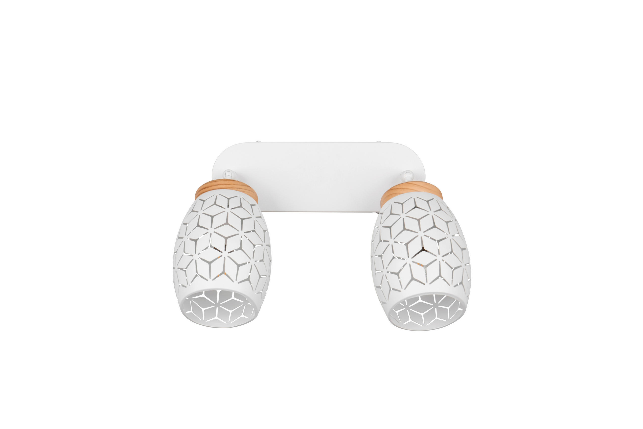 TAKSPOTLIGHT 28/27/12 cm   - vit/naturfärgad, Trend, metall/trä (28/27/12cm)