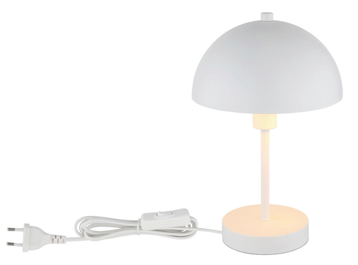STOLNÍ LAMPA, E14, 20/31 cm  - bílá, Design, kov/plast (20/31cm) - Globo