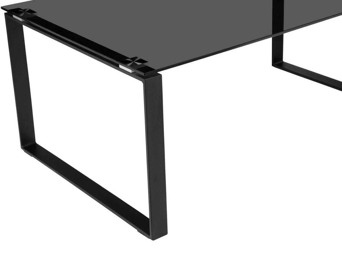 COUCHTISCH OSLO Klarglas rechteckig Schwarz  - Schwarz, Design, Glas/Metall (110/45/70cm) - Livetastic