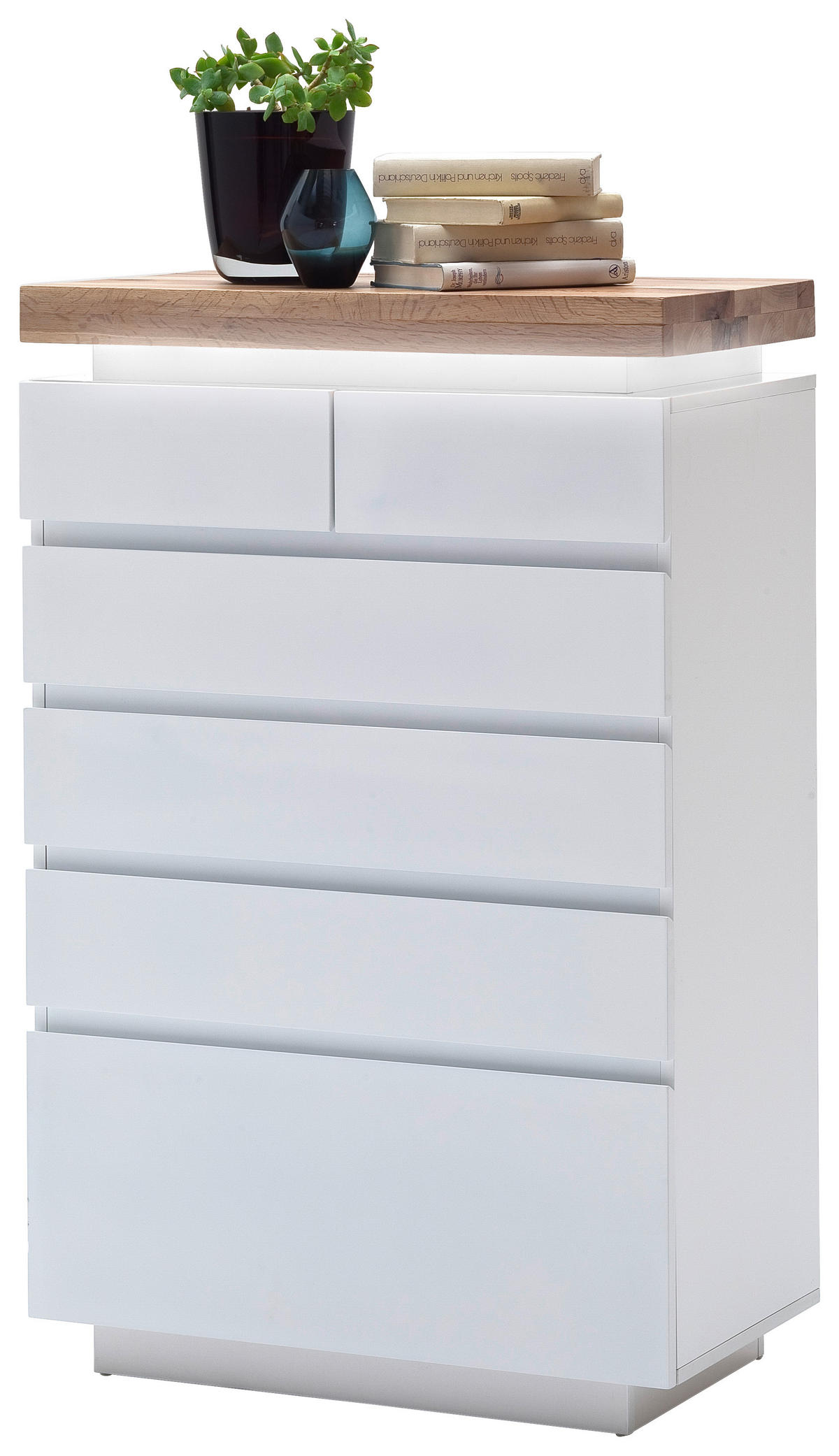 BYRÅ 73/114/40 cm  - vit/ekfärgad, Design, trämaterial/trä (73/114/40cm)
