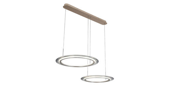 LED-HÄNGELEUCHTE 82/55/150 cm - Chromfarben/Champagner, Design, Kunststoff/Metall (82/55/150cm) - Dieter Knoll