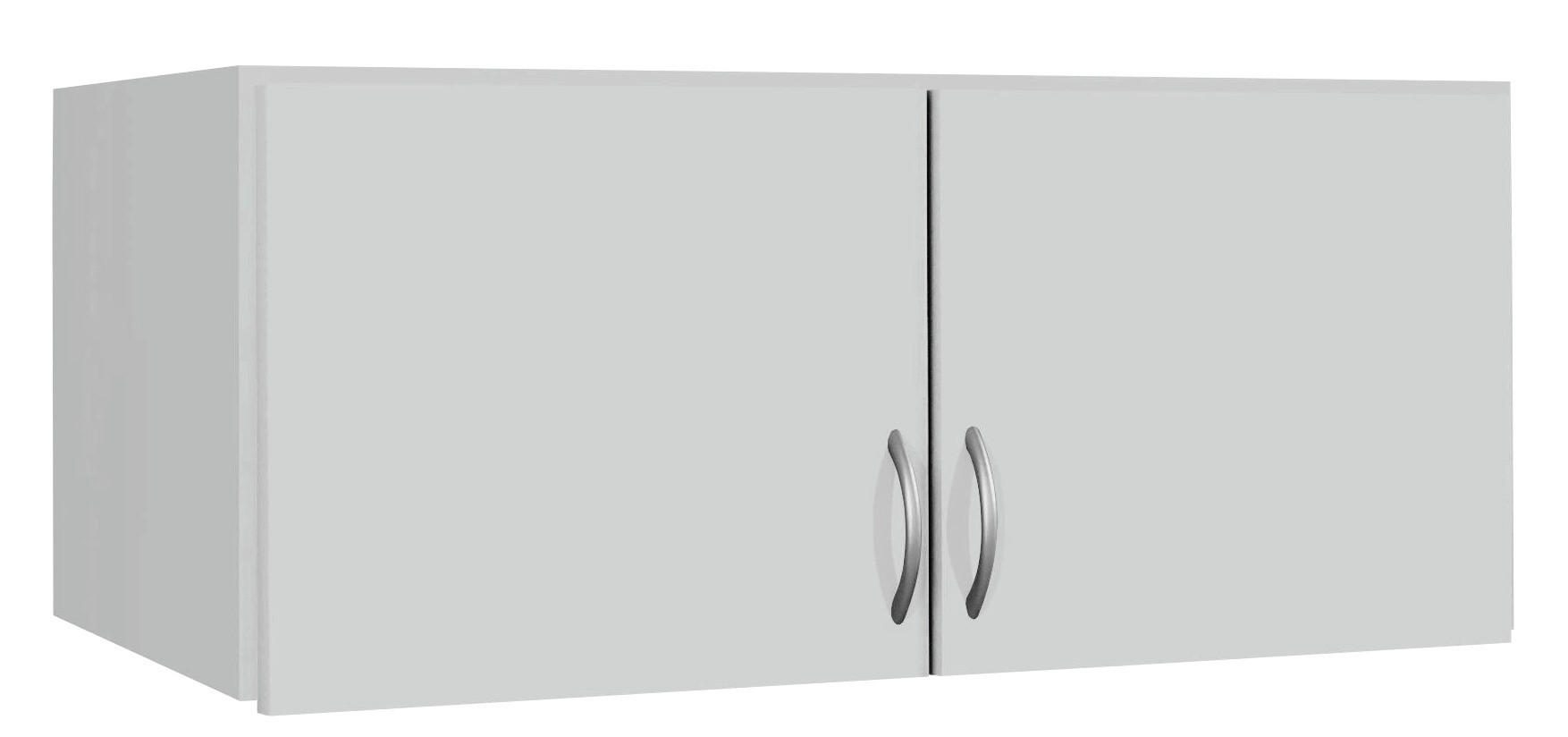 AUFSATZSCHRANK 91/39/54 cm  - Silberfarben/Weiß, Basics, Holzwerkstoff/Kunststoff (91/39/54cm) - Boxxx