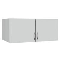 AUFSATZSCHRANK 91/39/54 cm  - Silberfarben/Weiß, Basics, Holzwerkstoff/Kunststoff (91/39/54cm) - Boxxx