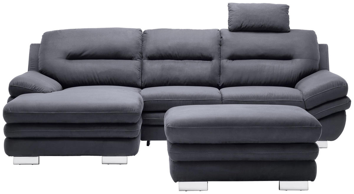 SEDEŽNA GARNITURA, mikrovlakna antracit  - barve kroma/antracit, Design, tekstil (270/92/101cm) - Stylife