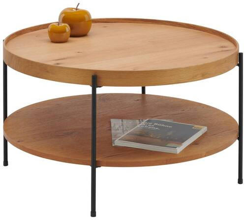 KONFERENČNÍ STOLEK, černá, barvy dubu, dřevo, kompozitní dřevo, 80/80/45 cm - černá/barvy dubu, Design, dřevo/kompozitní dřevo (80/80/45cm) - Hom`in