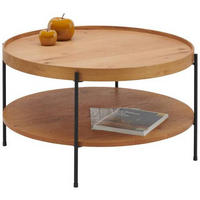 COUCHTISCH in Holz, Holzwerkstoff 80/80/45 cm  - Eichefarben/Schwarz, Design, Holz/Holzwerkstoff (80/80/45cm) - Hom`in