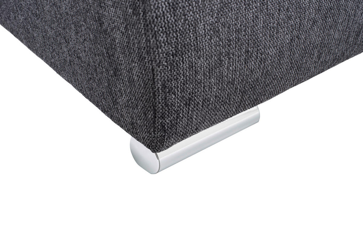 ECKSOFA in Mikrofaser Dunkelgrün  - Chromfarben/Dunkelgrün, Modern, Kunststoff/Textil (276/193cm) - Hom`in