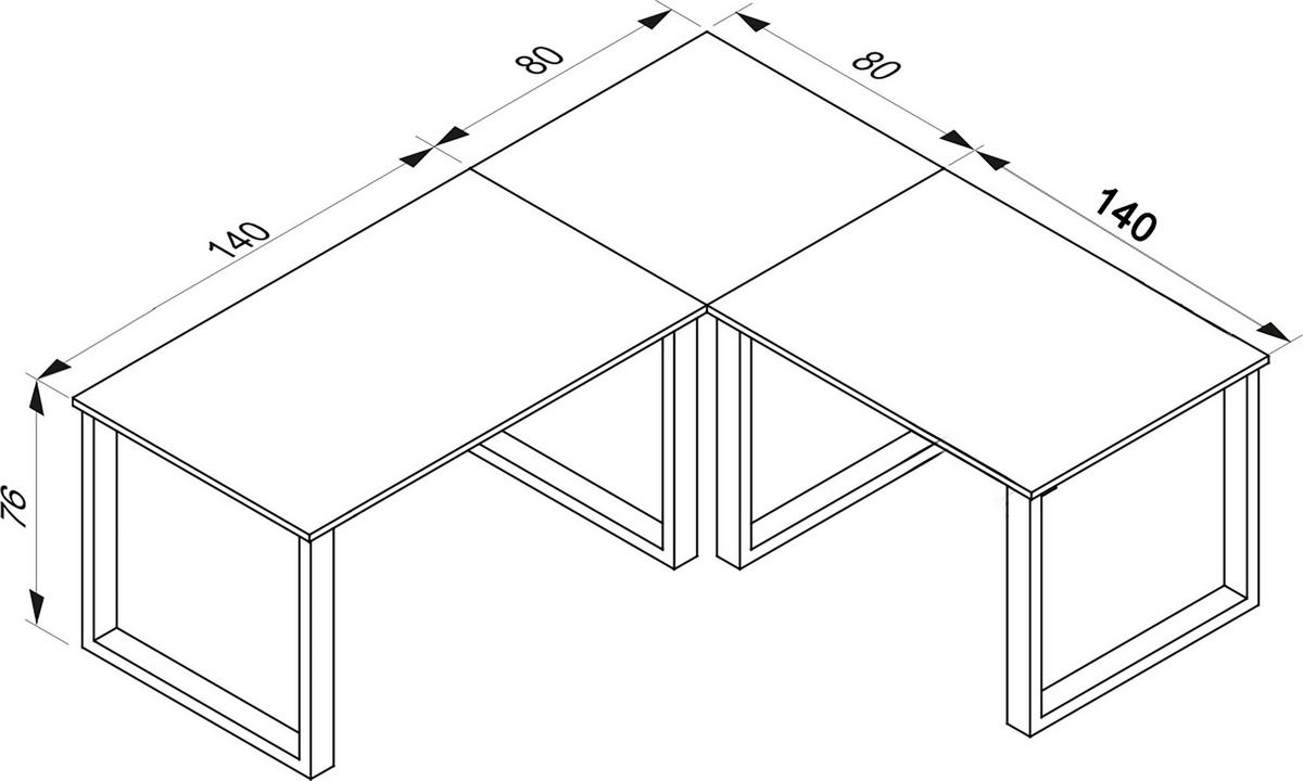ECKSCHREIBTISCH 220/220/76 cm  in Silberfarben, Weiss  - Weiss/Silberfarben, Design, Holzwerkstoff/Metall (220/220/76cm) - MID.YOU