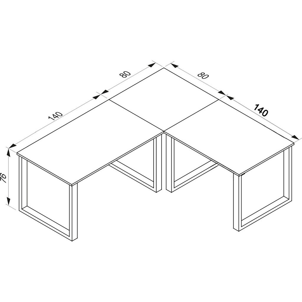 Thumbnail - Mid.you Eckschreibtisch, Anthrazit, Silber, Metall, Holzwerkstoff, U-Form, 220x76x220 cm, seitenverkehrt montierbar, Arb...