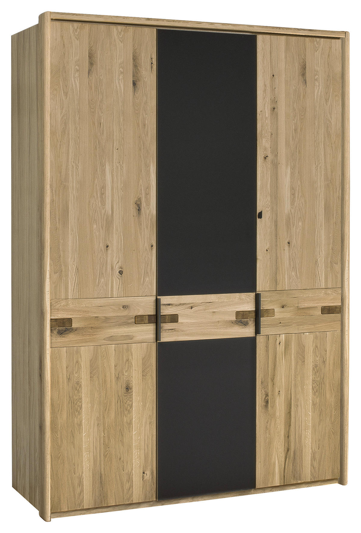 DREHTÜRENSCHRANK in Anthrazit, Eiche Bianco  - Eiche Bianco/Anthrazit, Natur, Glas/Holz (149/214/61cm) - Linea Natura