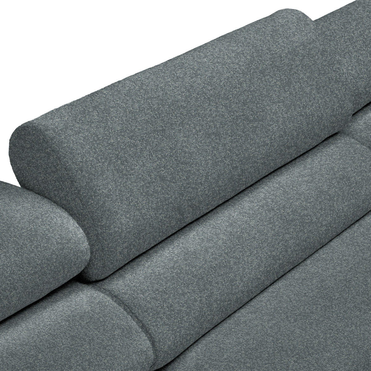 ECKSOFA in Velours Blaugrau  - Buchefarben/Blaugrau, Design, Holz/Textil (329/150cm) - Lomoco