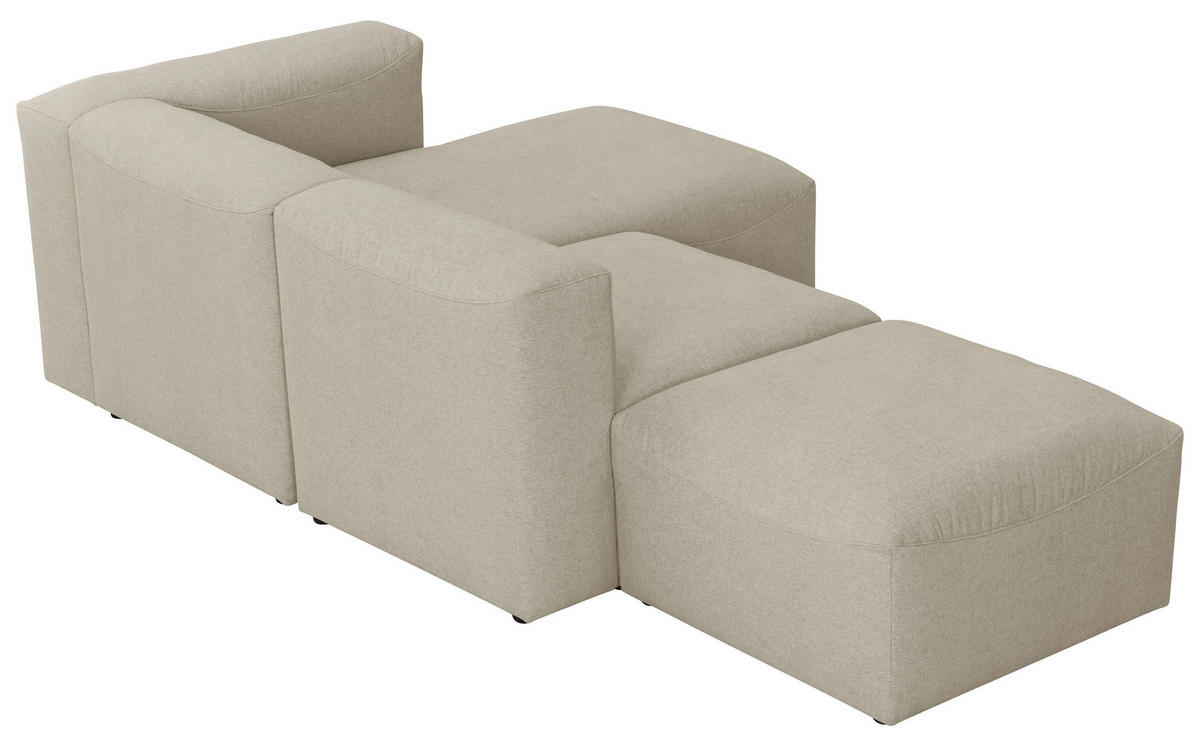 ECKSOFA in Flachgewebe Creme   - Creme, Design, Kunststoff/Textil (250/73/160cm) - Max Winzer