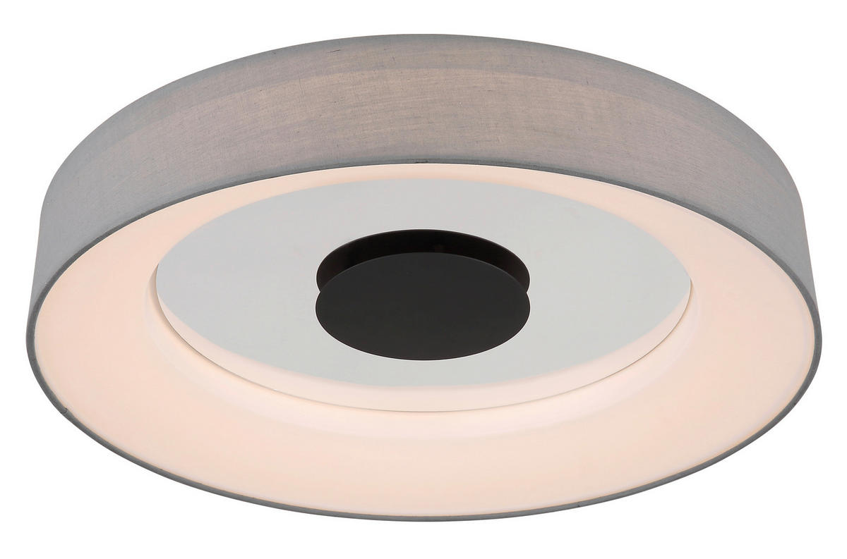 LED-DECKENLEUCHTE 40 W  46,8/9,8 cm    - Chromfarben/Weiss, Trend, Kunststoff/Textil (46,8/9,8cm) - Globo