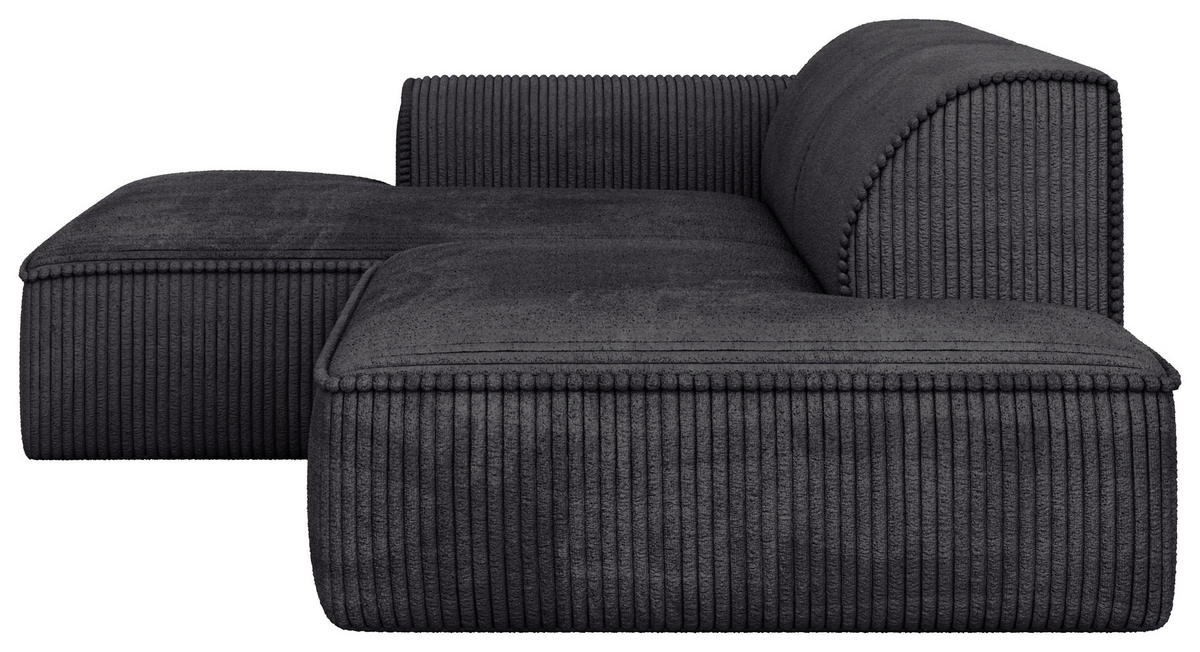 ECKSOFA BILLUND Anthrazit Cord Nierenkissen  - Anthrazit/Schwarz, KONVENTIONELL, Kunststoff/Textil (294/165cm) - Livetastic