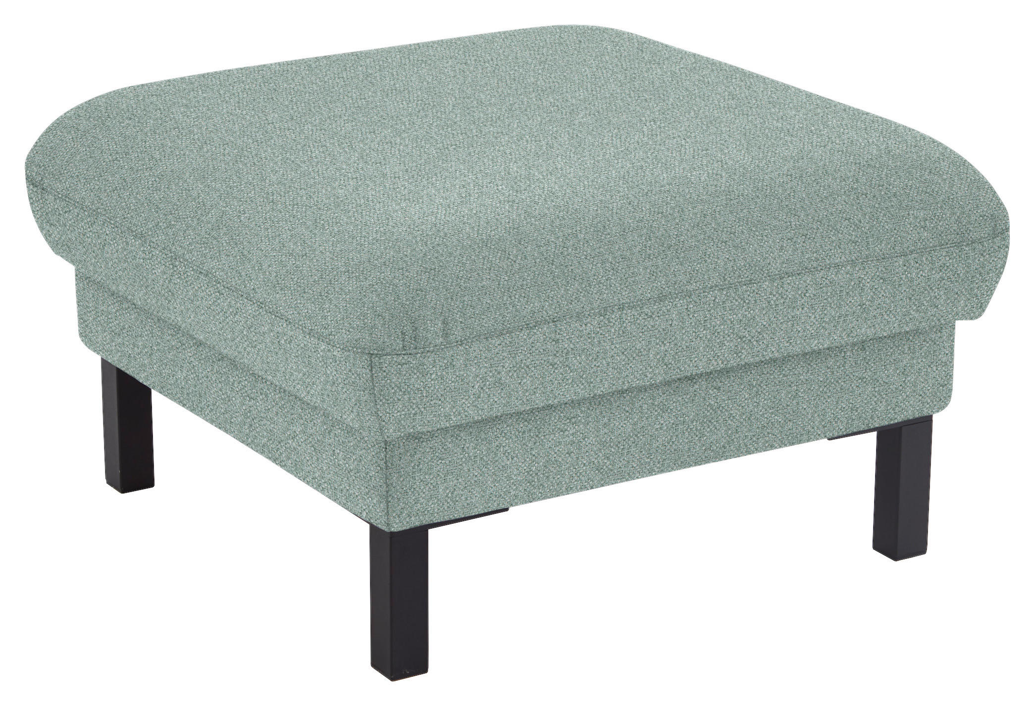 HOCKER in Textil Mintgrün  - Schwarz/Mintgrün, Design, Textil/Metall (74/46/74cm) - Pure Home Comfort