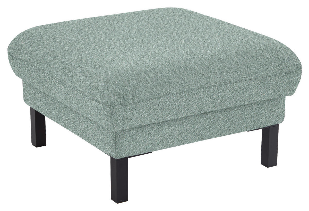HOCKER in Textil Mintgrün  - Schwarz/Mintgrün, Design, Textil/Metall (74/46/74cm) - Pure Home Comfort