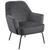 SESSEL in Velours Dunkelgrau  - Dunkelgrau/Schwarz, KONVENTIONELL, Textil/Metall (75/83/75cm) - Livetastic