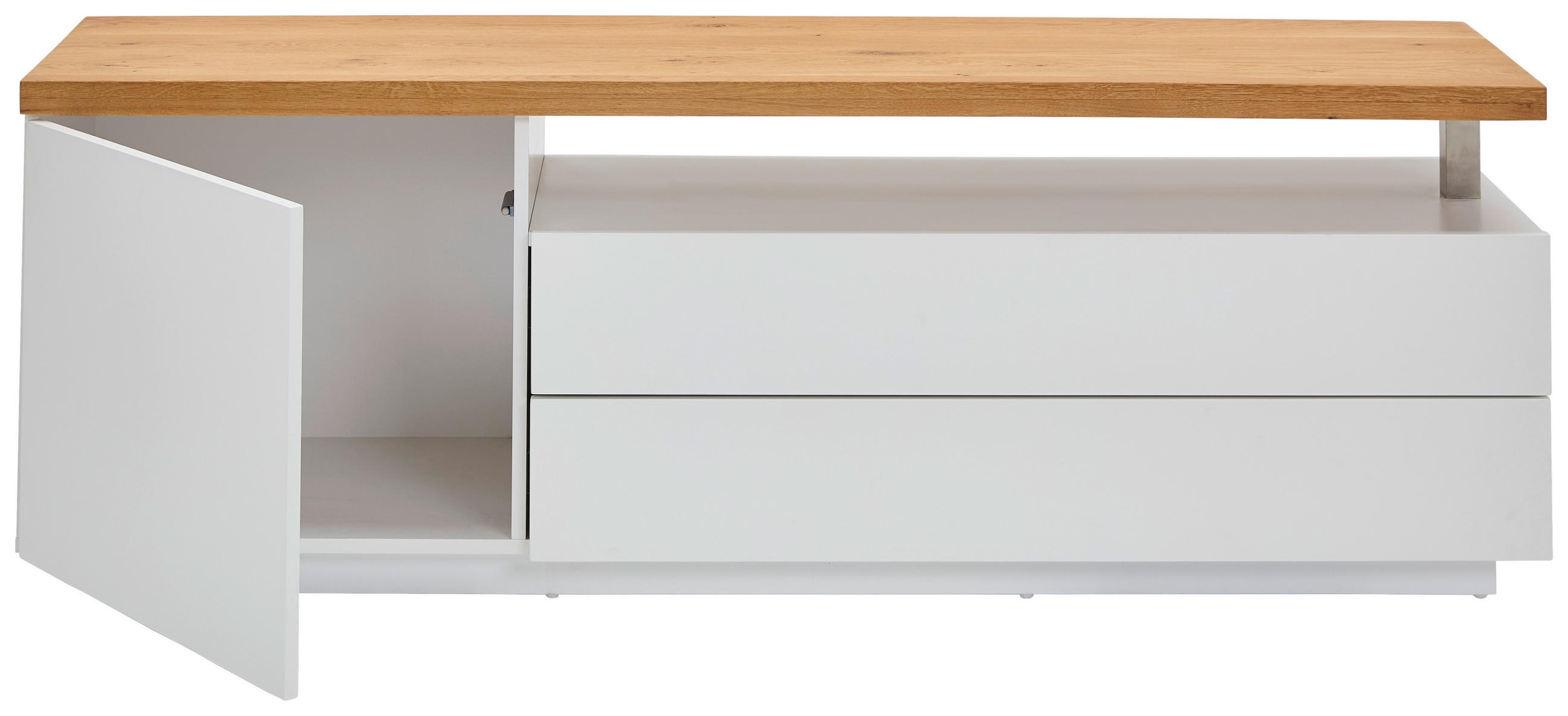 NISKA KOMODA   160/53,5/41,5 cm   bela, boja hrasta   - boja hrasta/bela, Konvencionalno, drvo/pločasti materijal (160/53,5/41,5cm) - Novel