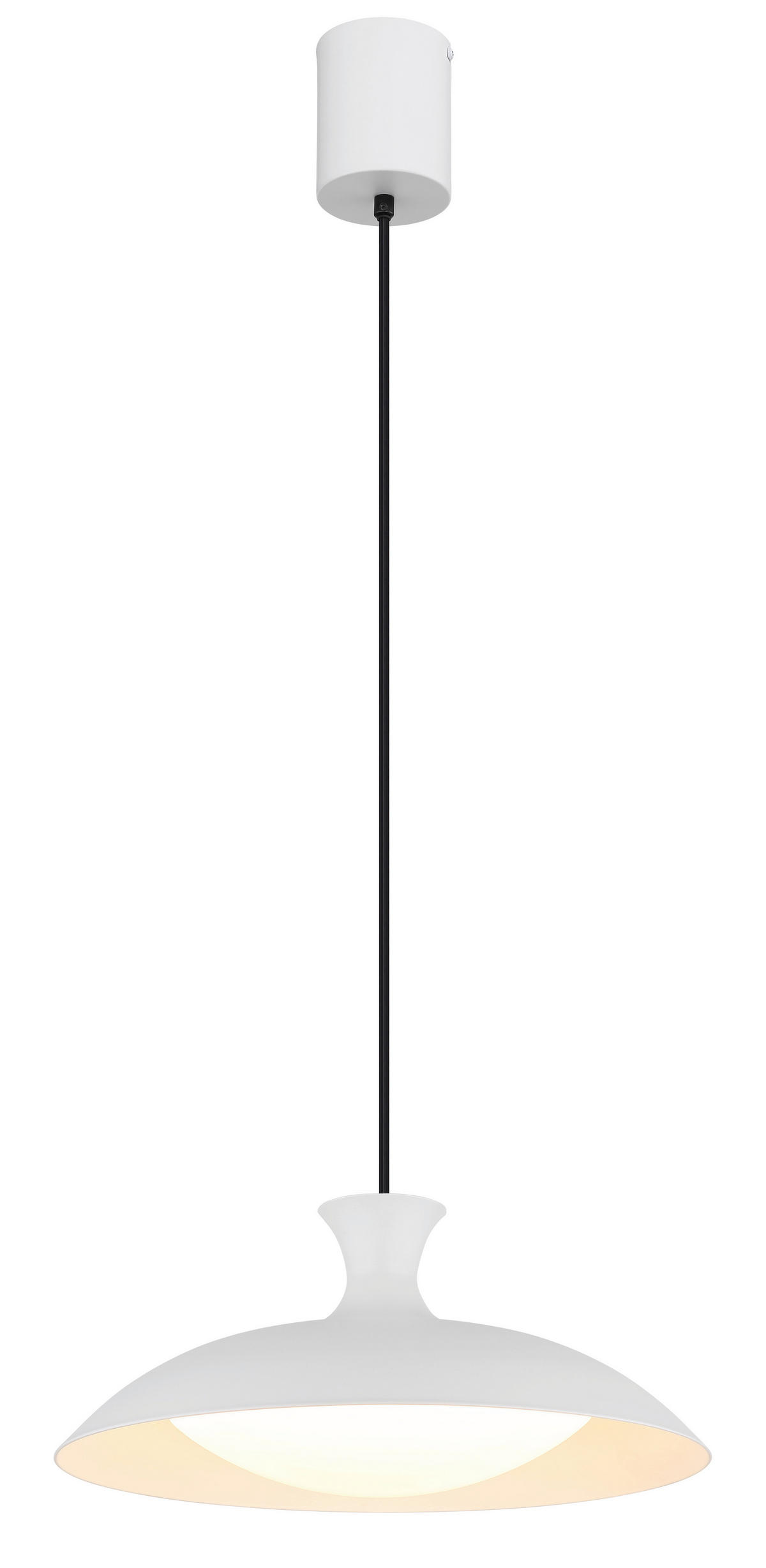 LED-HÄNGELEUCHTE ROCHA 40/150 cm   - Opal/Schwarz, KONVENTIONELL, Kunststoff/Metall (40/150cm) - Globo
