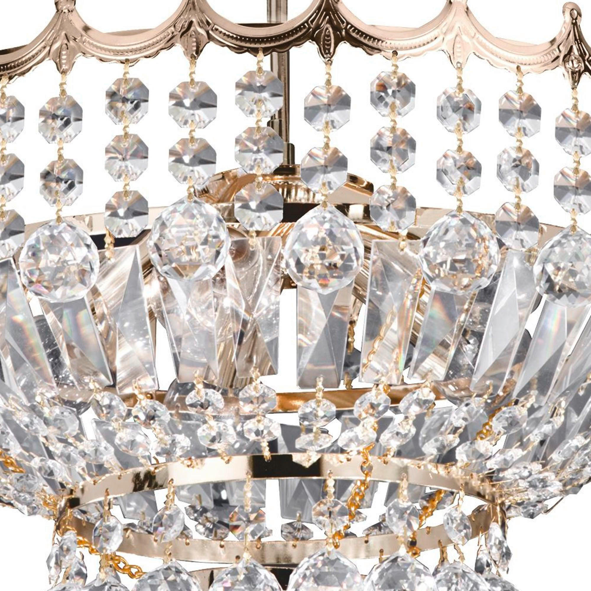 KRONLEUCHTER Versailles 42/44 cm   - Goldfarben, Design, Glas/Metall (42/44cm) - Searchlight