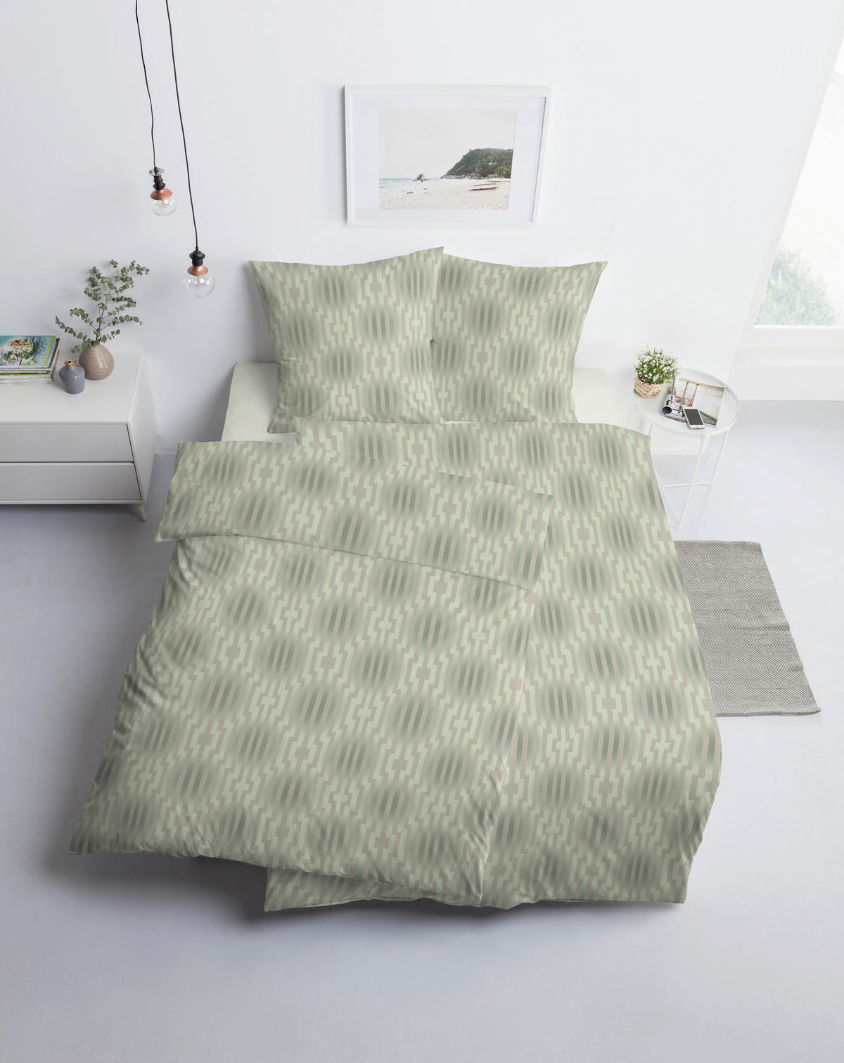 BETTWÄSCHE Atelier Makosatin 135/200 cm  - Grün, Design, Textil (135/200cm) - Estella