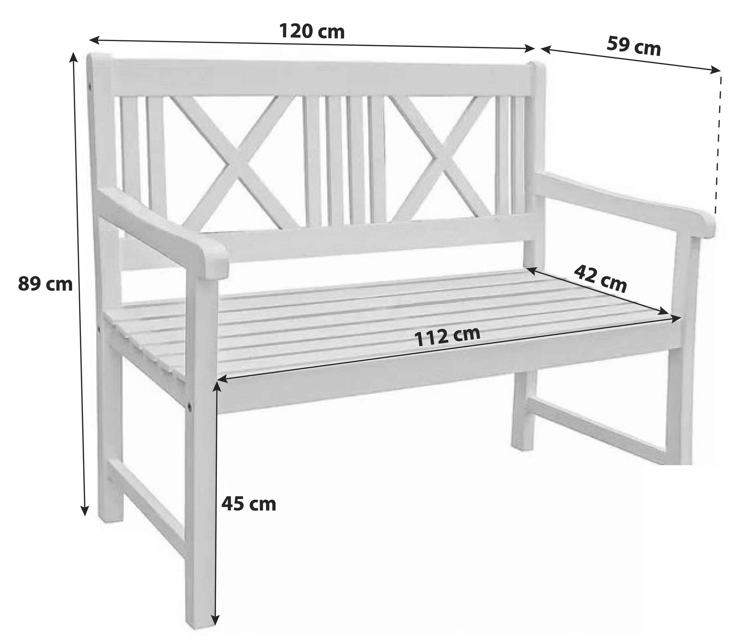 GARTENBANK 120/88/56 cm Eukalyptusholz   - Basics, Holz (120/88/56cm) - Gardenson