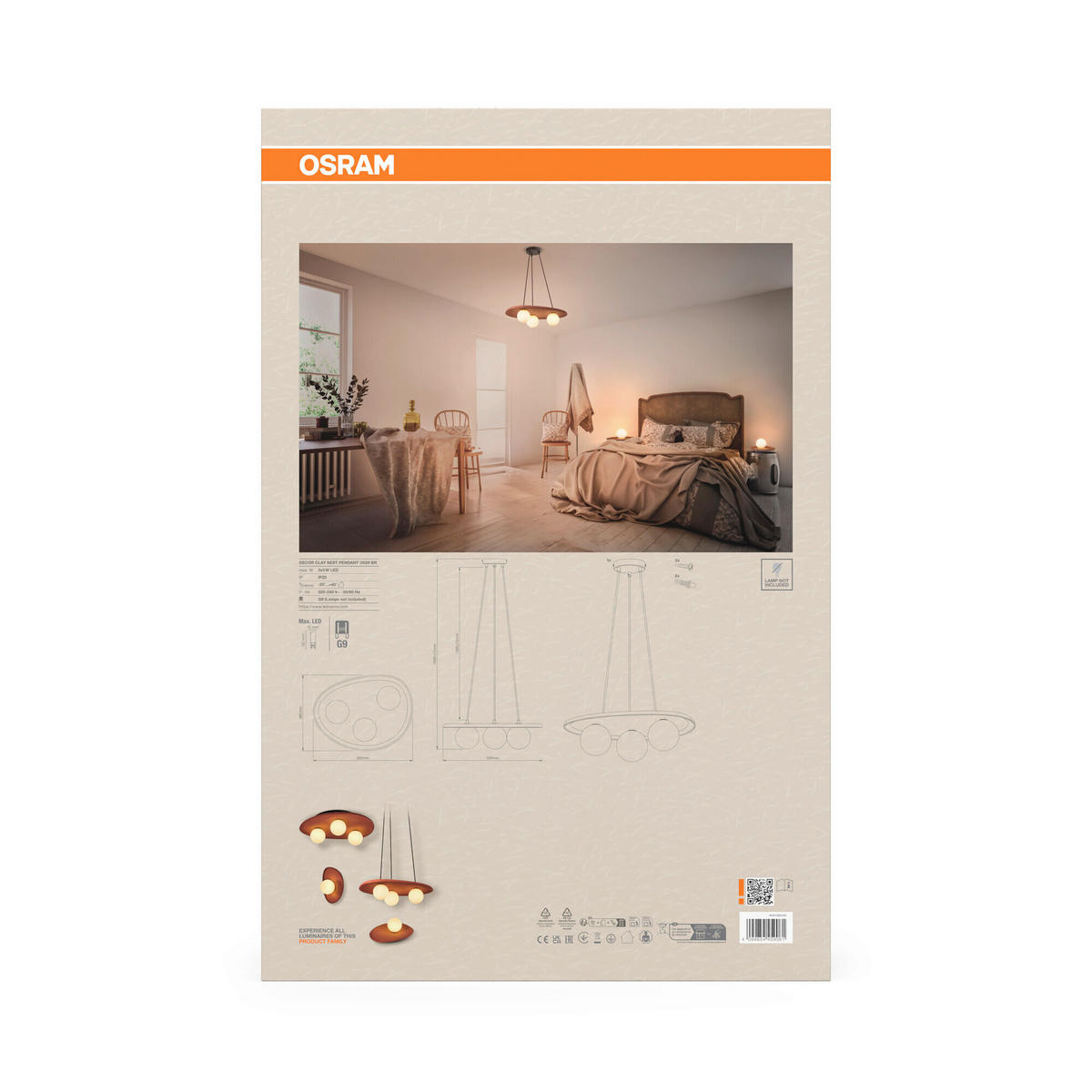 HÄNGELEUCHTE 50/38.5/150 cm  - Braun, Basics, Glas/Stein (50/38.5/150cm) - Osram