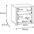 NACHTSCHRANK 50/48/42 cm  - Silberfarben/Terracotta, Trend, Holzwerkstoff/Kunststoff (50/48/42cm) - Carryhome