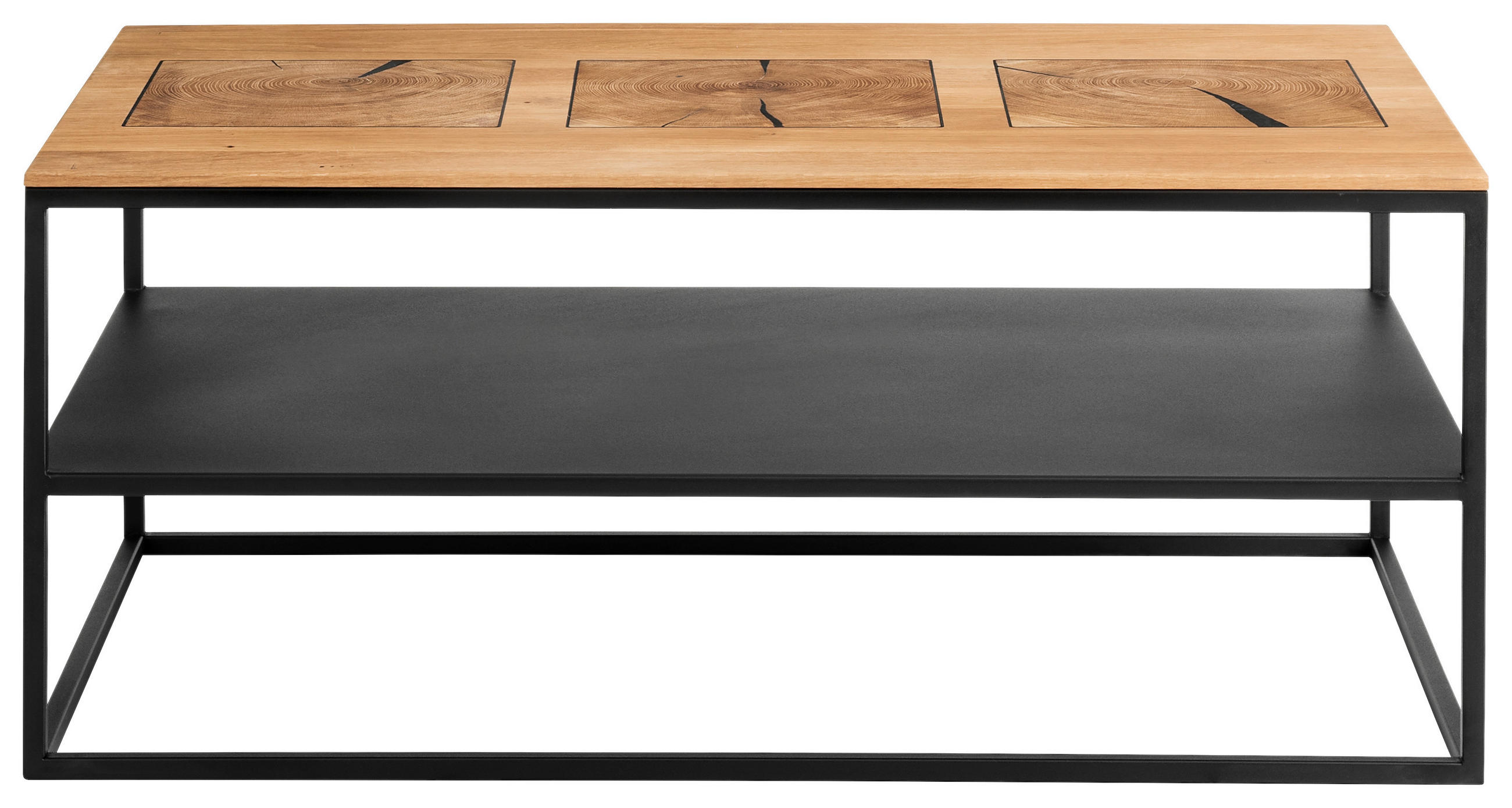 COUCHTISCH in Metall 100/60/41,5 cm  - Schwarz/Naturfarben, Design, Holz/Metall (100/60/41,5cm) - Johann Jakob