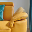 ECKSOFA in Echtleder Gelb  239/285 cm  - Gelb/Schwarz, Design, Leder/Metall (239/285cm) - Cantus