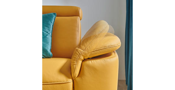 ECKSOFA in Echtleder Gelb  239/285 cm  - Gelb/Schwarz, Design, Leder/Metall (239/285cm) - Cantus