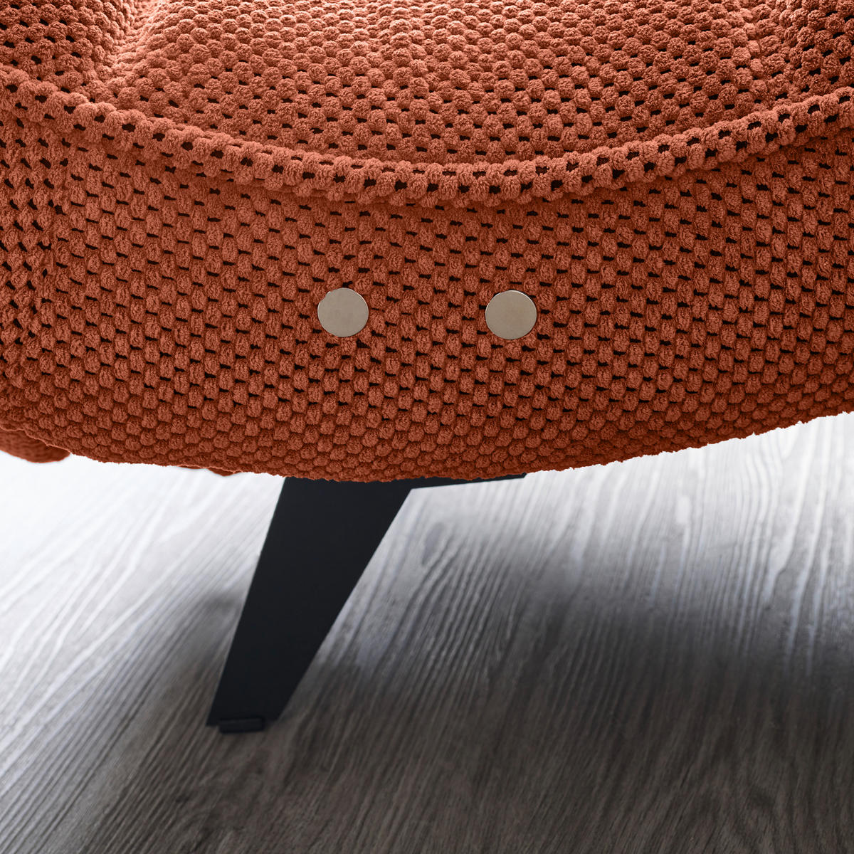 RELAXLIEGE in Webstoff Rostfarben  - Rostfarben/Schwarz, Design, Textil/Metall (78/83/168cm) - Welnova
