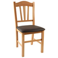 STOL, les, tekstil barve bukve  - temno rjava/barve bukve, Konvencionalno, tekstil/les (46/95,5/50,5cm) - Landscape