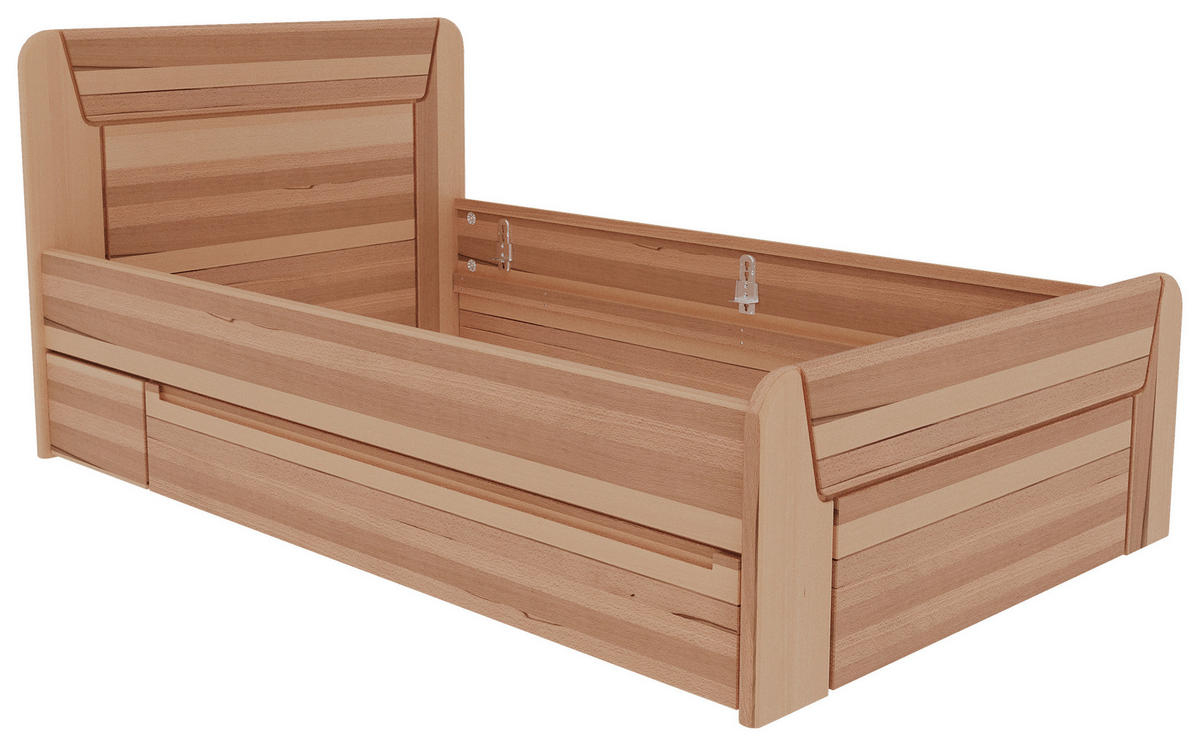 BETT 100/200 cm  in Kernbuche  - Kernbuche, MODERN, Holz (100/200cm) - MID.YOU