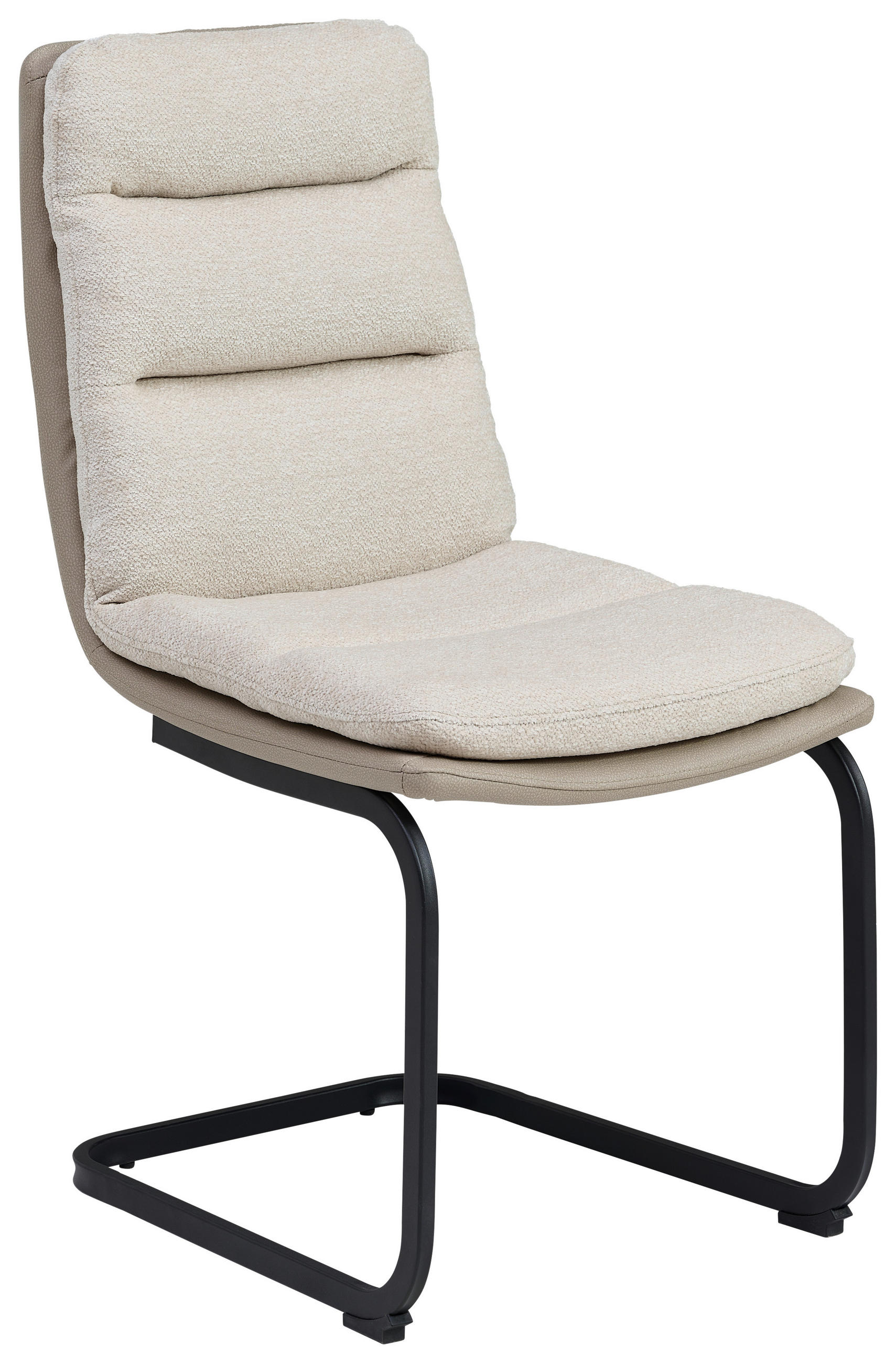 SCHWINGSTUHL  in Eisen Webstoff  - Beige/Schwarz, MODERN, Textil/Metall (45/91.5/62cm) - Livetastic