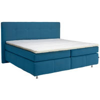 BOXSPRINGBETT 200/200 cm  in Blau  - Blau/Alufarben, Konventionell, Textil/Metall (200/200cm) - Dieter Knoll