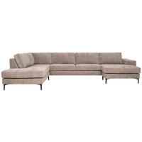 SOFFA i flatväv ljusbrun  - ljusbrun/svart, Klassisk, metall/trä (363/86/238cm) - Pure Home Comfort