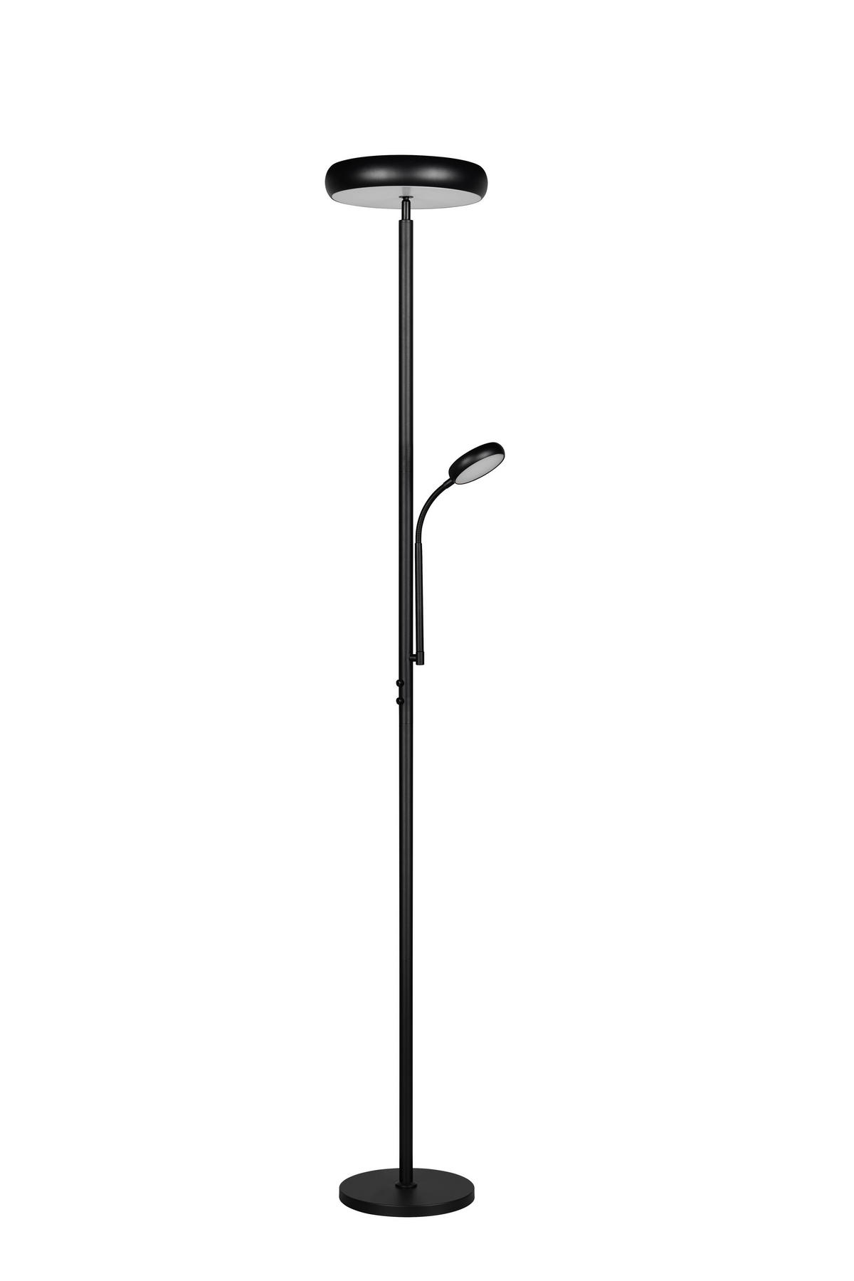 LED-STEHLEUCHTE 28/183 cm   - Schwarz, KONVENTIONELL, Metall (28/183cm)