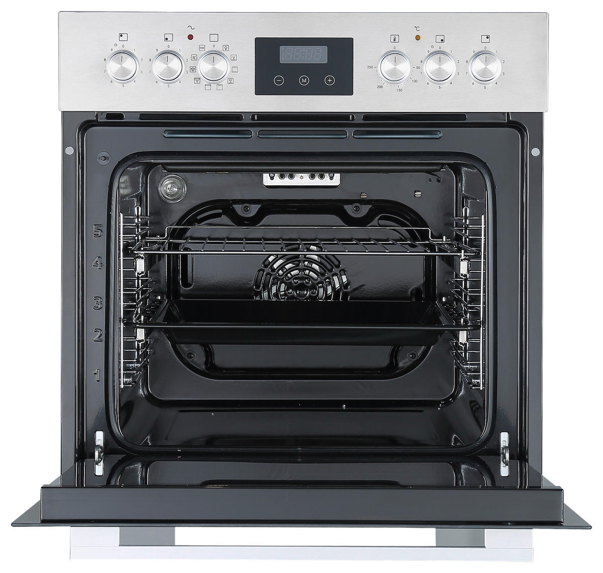 SET ŠTEDNJAKA - boje oplemenjenog čelika/crna, Trend, staklo/metal (59,5/59,5/57,5cm) - Respekta