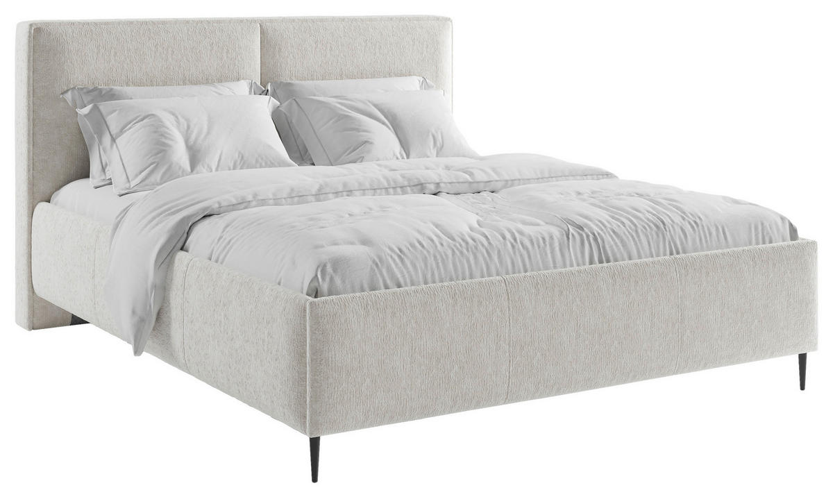 TAPECIRANI KREVET   160/200 cm   bež  - bež/crna, Moderno, drvni materijal/drvo (160/200cm) - MID.YOU