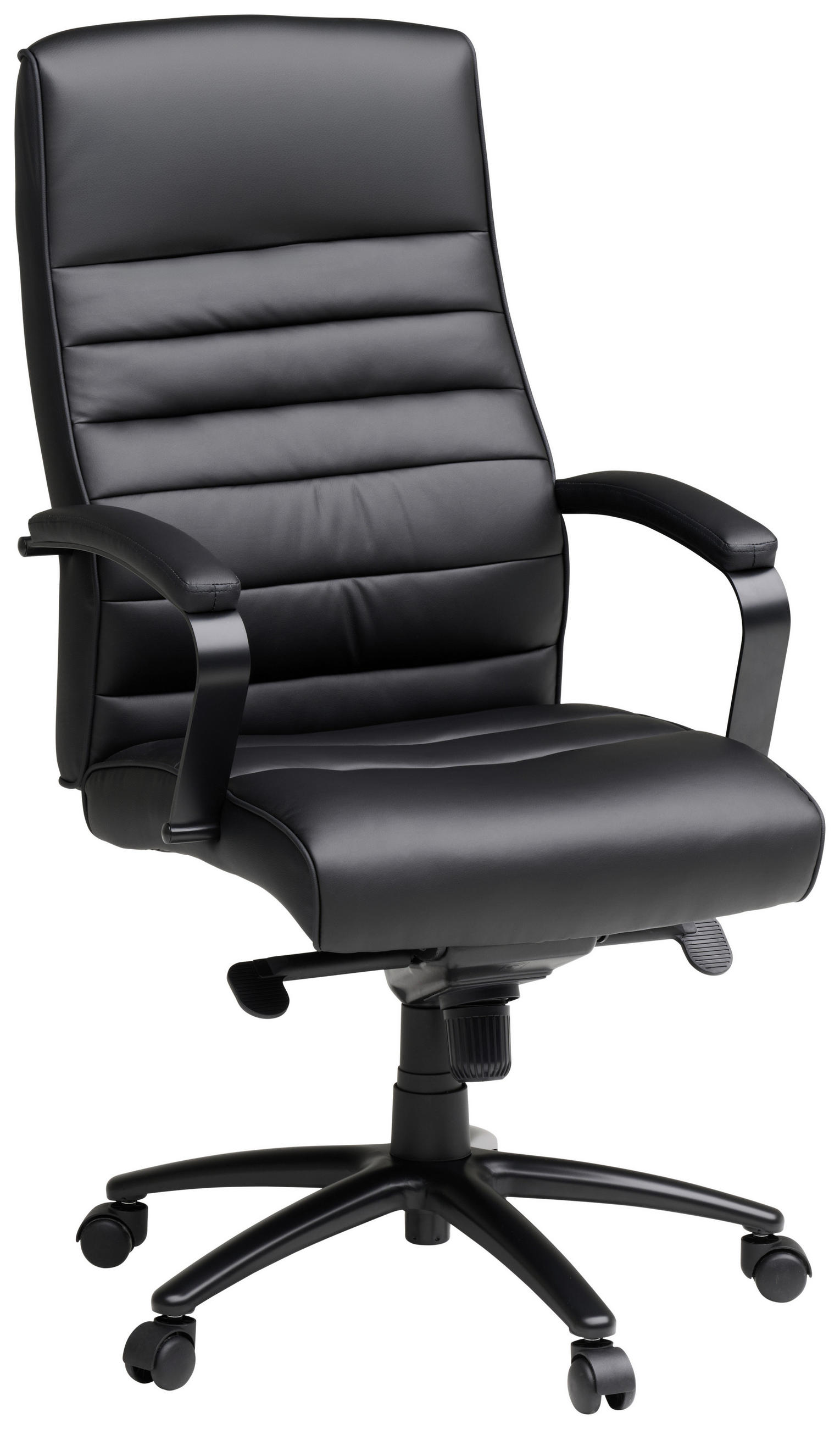 CHEFSESSEL  in Lederlook Schwarz, Chromfarben  - Chromfarben/Schwarz, MODERN, Kunststoff/Textil (64/115/121/69cm) - MID.YOU