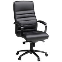 CHEFSESSEL  in Lederlook Schwarz, Chromfarben  - Chromfarben/Schwarz, MODERN, Kunststoff/Textil (64/115/121/69cm) - MID.YOU