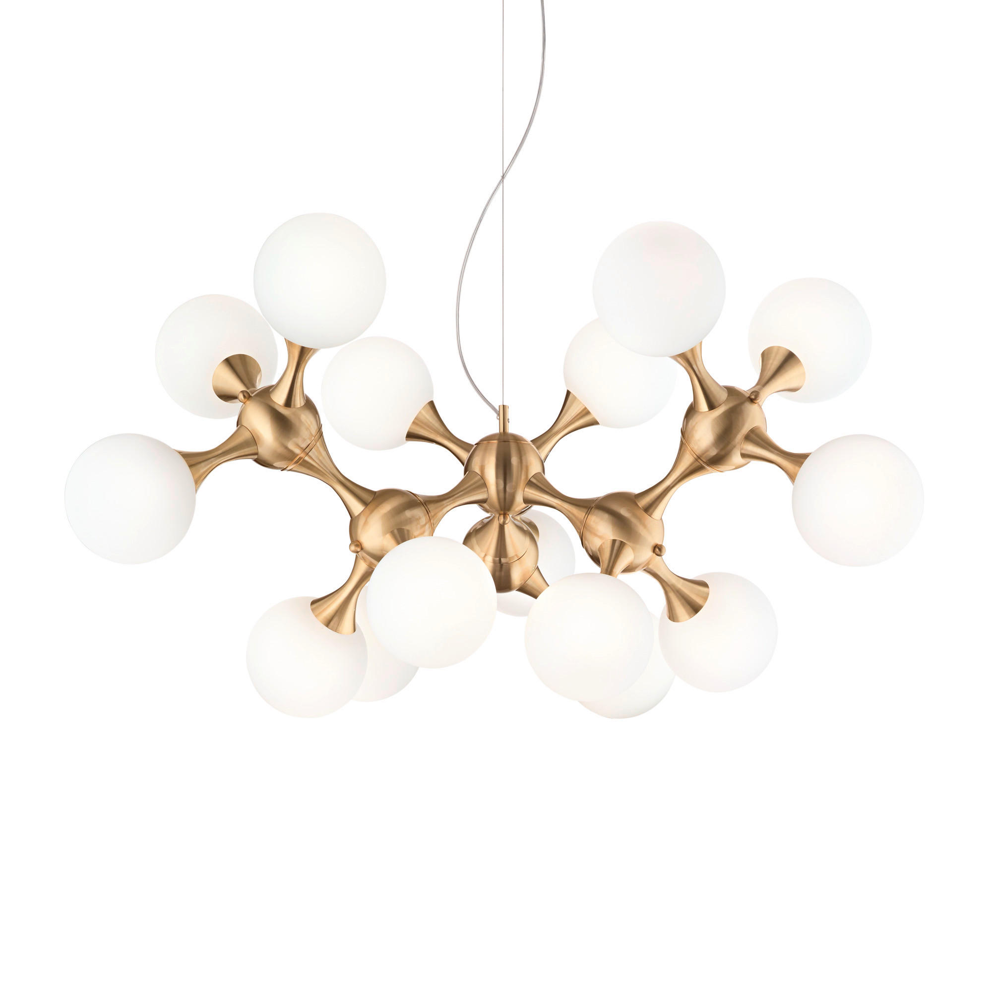 HÄNGELEUCHTE Nodi 105/83-240 cm   - Messingfarben, Design, Glas/Metall (105/83-240cm) - Ideal Lux