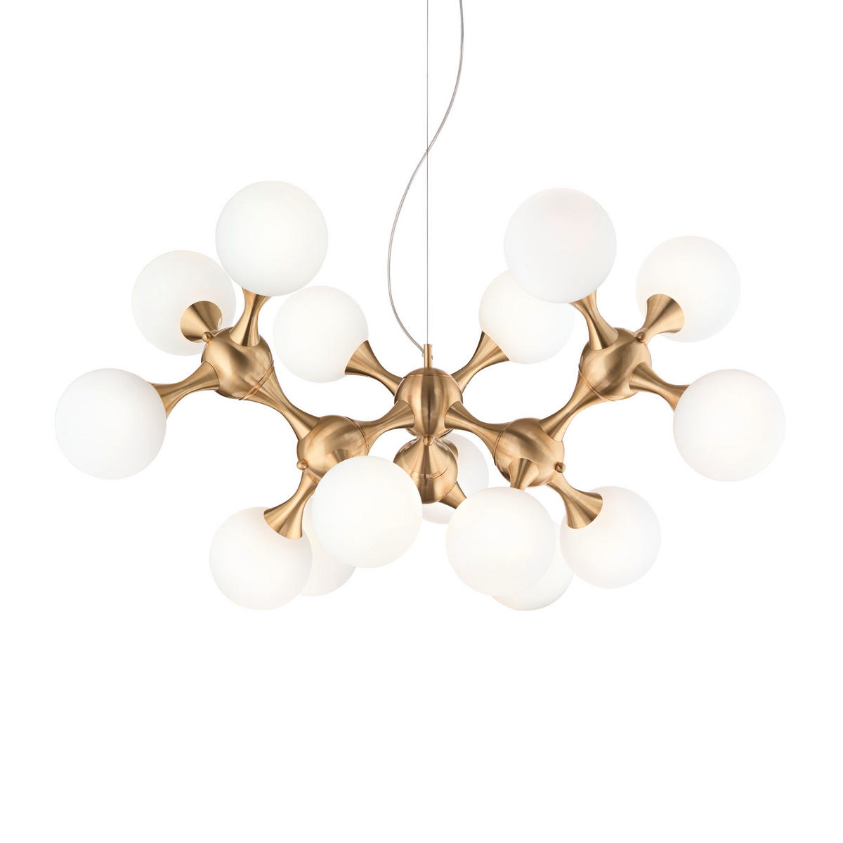 HÄNGELEUCHTE Nodi 105/83-240 cm   - Messingfarben, Design, Glas/Metall (105/83-240cm) - Ideal Lux