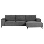 ECKSOFA in Cord Dunkelgrau  285/170 cm  - Dunkelgrau/Schwarz, KONVENTIONELL, Textil/Metall (285/170cm) - Carryhome