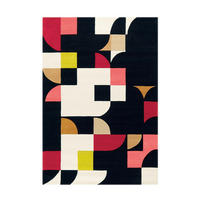 FLACHWEBETEPPICH  Wohnzimmer 140/200 cm Multicolor, Schwarz rechteckig  - Multicolor/Schwarz, Basics, Textil (140/200cm) - Kayoom